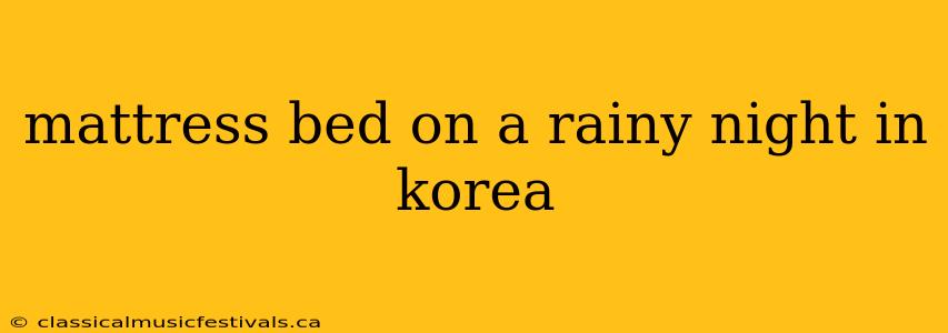 mattress bed on a rainy night in korea