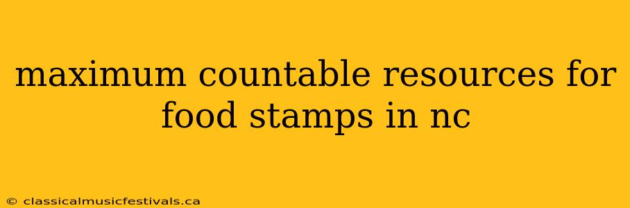 maximum countable resources for food stamps in nc