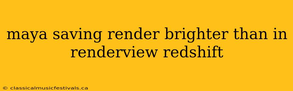 maya saving render brighter than in renderview redshift