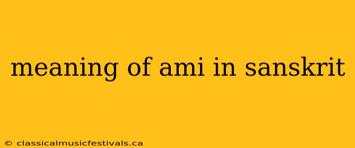 meaning of ami in sanskrit