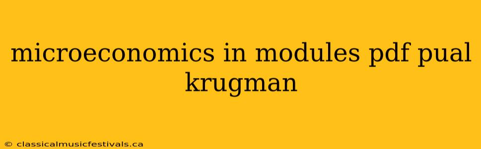 microeconomics in modules pdf pual krugman