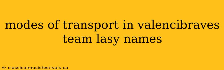 modes of transport in valencibraves team lasy names