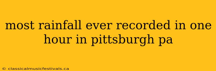 most rainfall ever recorded in one hour in pittsburgh pa