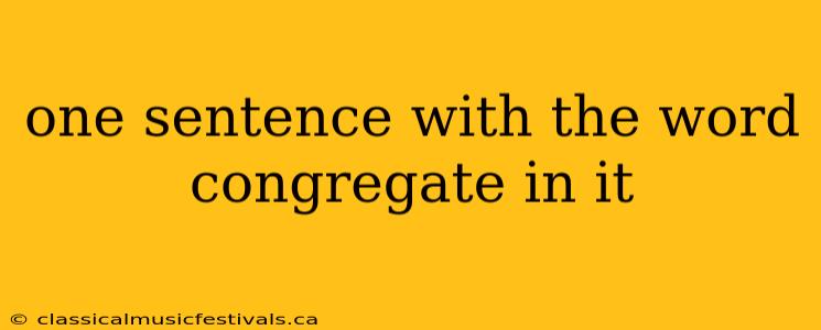 one sentence with the word congregate in it