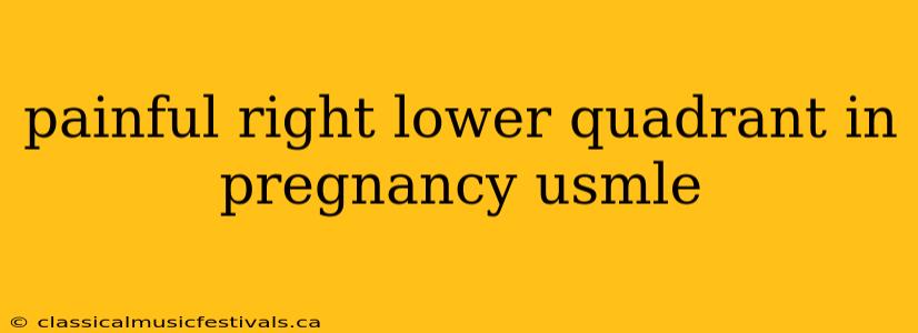 painful right lower quadrant in pregnancy usmle