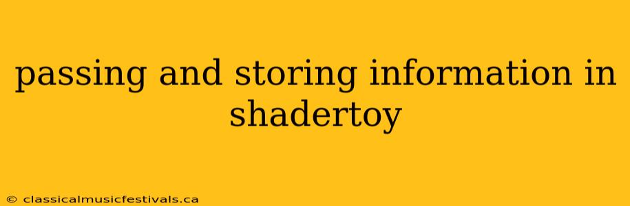 passing and storing information in shadertoy