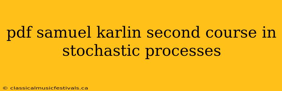 pdf samuel karlin second course in stochastic processes