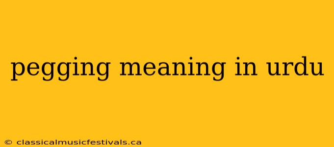 pegging meaning in urdu