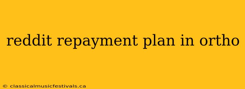 reddit repayment plan in ortho