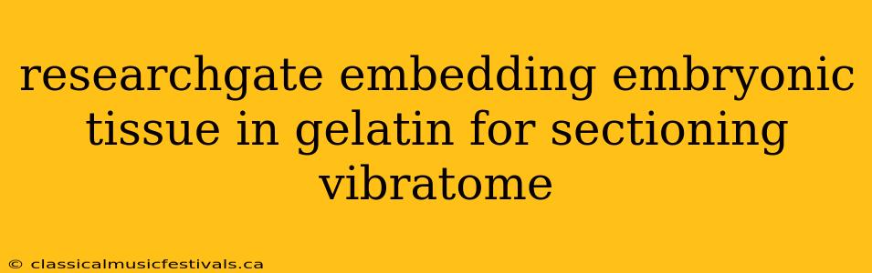 researchgate embedding embryonic tissue in gelatin for sectioning vibratome