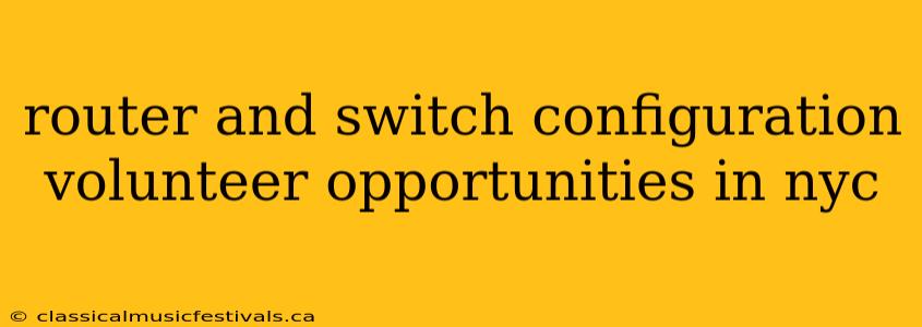 router and switch configuration volunteer opportunities in nyc