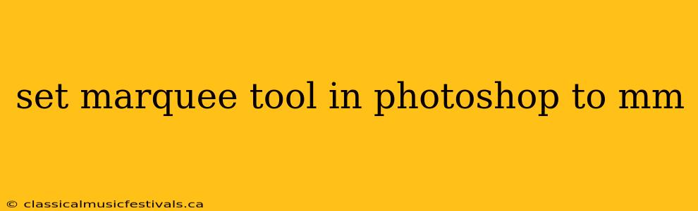 set marquee tool in photoshop to mm