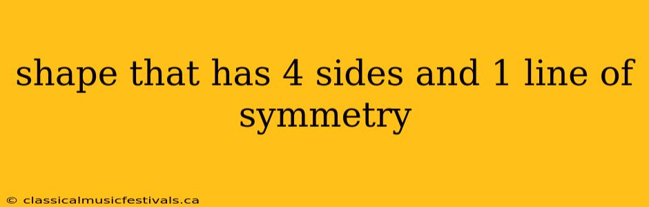 shape that has 4 sides and 1 line of symmetry