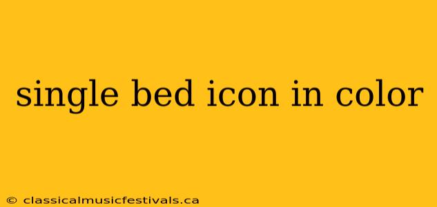 single bed icon in color