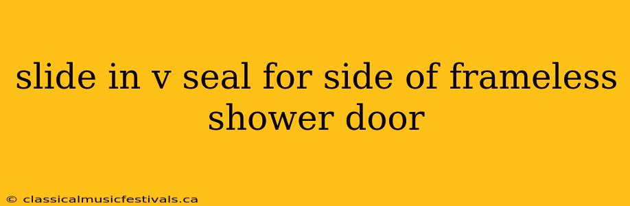 slide in v seal for side of frameless shower door