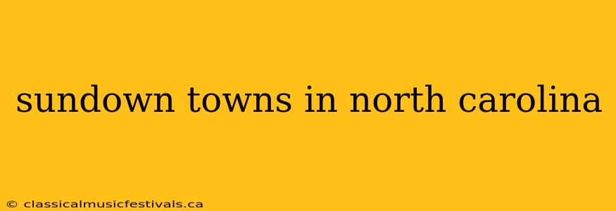 sundown towns in north carolina