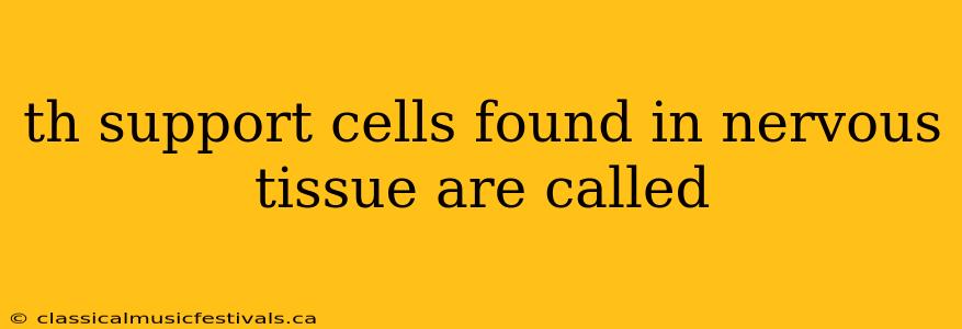 th support cells found in nervous tissue are called