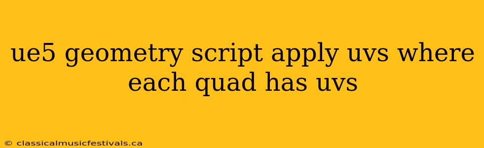 ue5 geometry script apply uvs where each quad has uvs