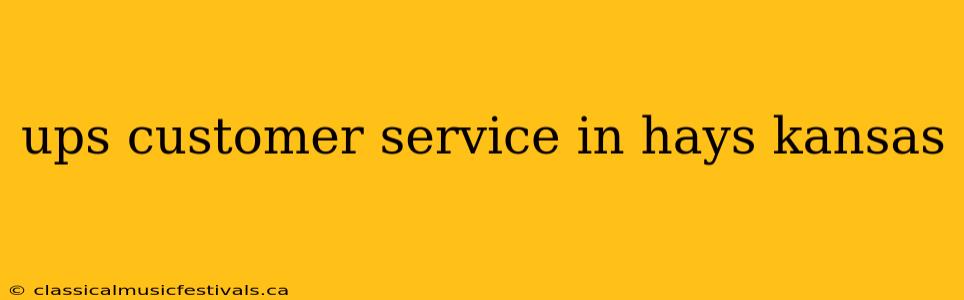 ups customer service in hays kansas