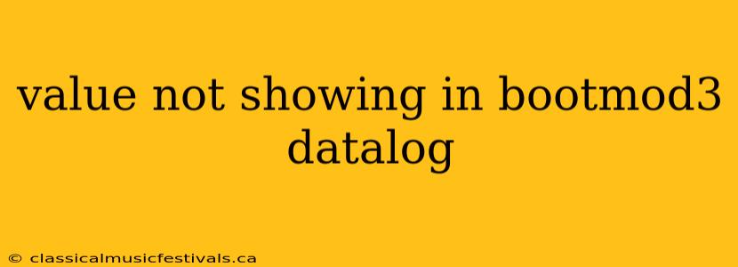 value not showing in bootmod3 datalog