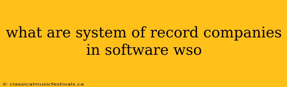 what are system of record companies in software wso