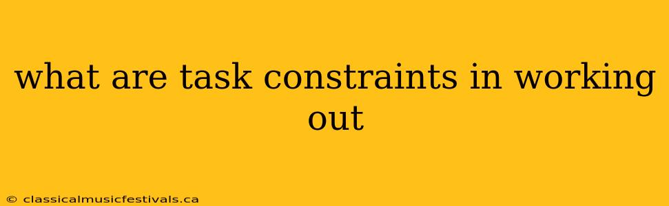 what are task constraints in working out