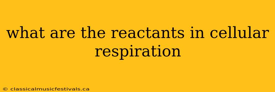 what are the reactants in cellular respiration