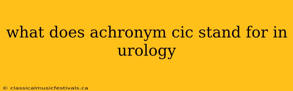 what does achronym cic stand for in urology