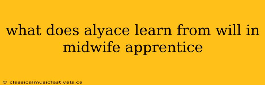 what does alyace learn from will in midwife apprentice