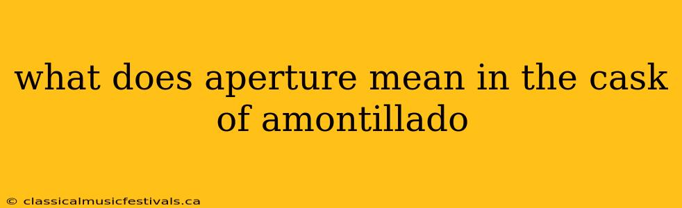 what does aperture mean in the cask of amontillado