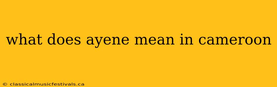 what does ayene mean in cameroon