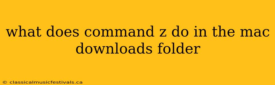 what does command z do in the mac downloads folder