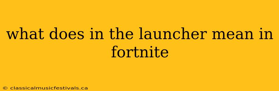 what does in the launcher mean in fortnite