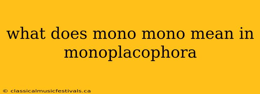 what does mono mono mean in monoplacophora