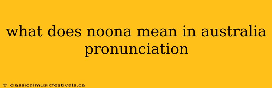 what does noona mean in australia pronunciation