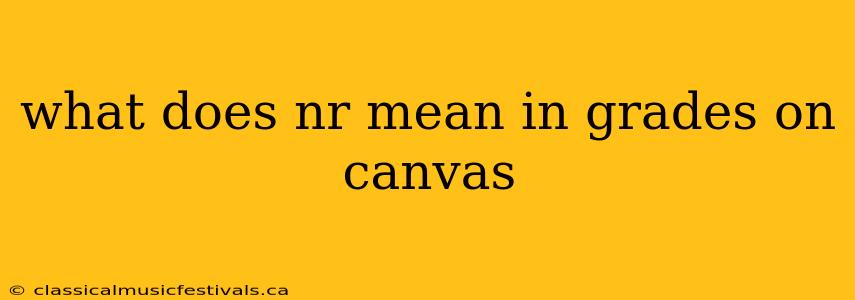 what does nr mean in grades on canvas