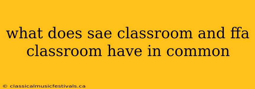 what does sae classroom and ffa classroom have in common