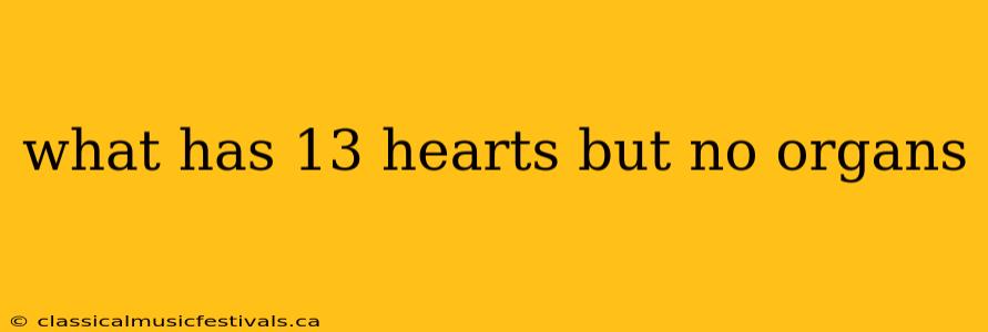 what has 13 hearts but no organs