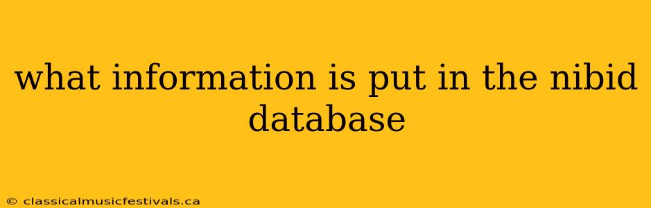 what information is put in the nibid database