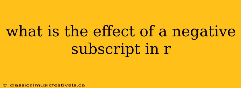 what is the effect of a negative subscript in r