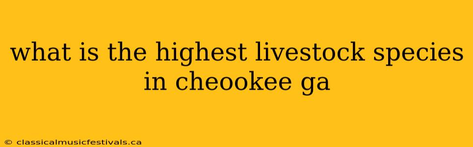 what is the highest livestock species in cheookee ga