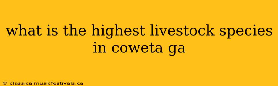 what is the highest livestock species in coweta ga