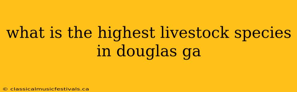 what is the highest livestock species in douglas ga