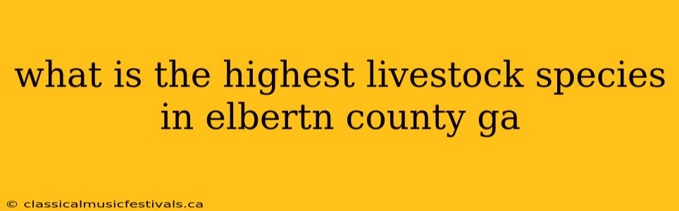 what is the highest livestock species in elbertn county ga