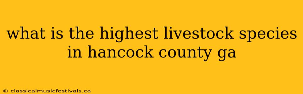 what is the highest livestock species in hancock county ga