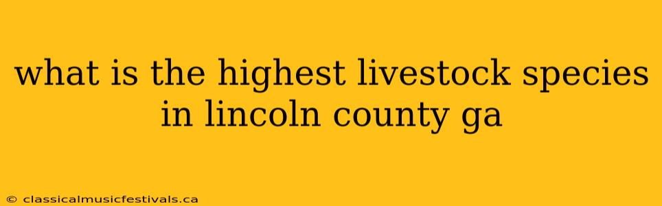 what is the highest livestock species in lincoln county ga