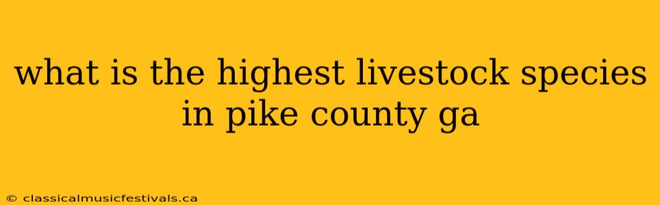 what is the highest livestock species in pike county ga