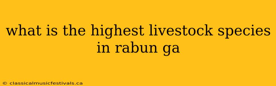 what is the highest livestock species in rabun ga