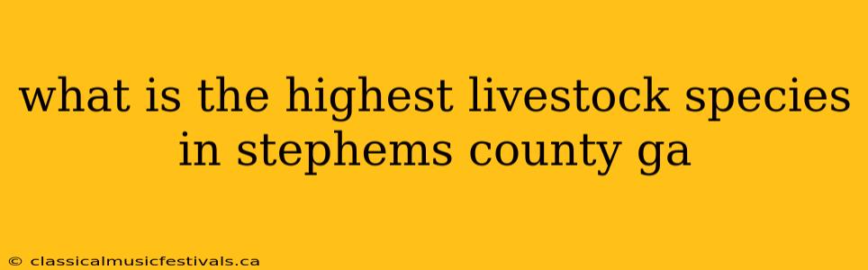 what is the highest livestock species in stephems county ga