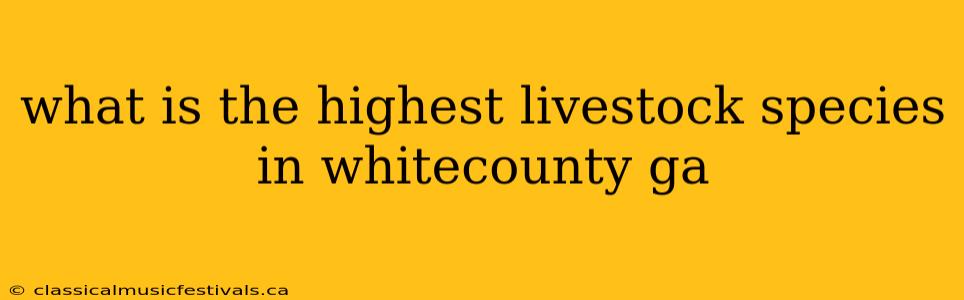 what is the highest livestock species in whitecounty ga